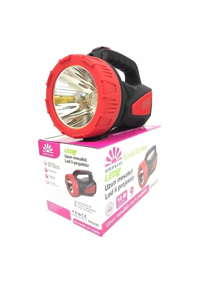 10 W Led El Feneri Şarjli Gk-2222 Siyah
