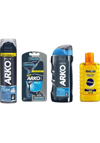 Magıcare After Shave Balm Survıver 200 Ml+Arko Men T3 Pro 3 Bıçak