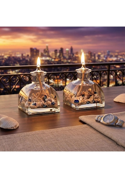 Imperiums Sea Shell Dekoratif Kandil Mum 2'li Set