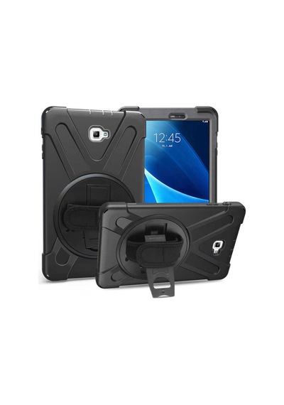 Galaxy Uyumlu  Tab A T580 10.1 Msra Defender Tablet Silikon - Siyah Arka Kapak