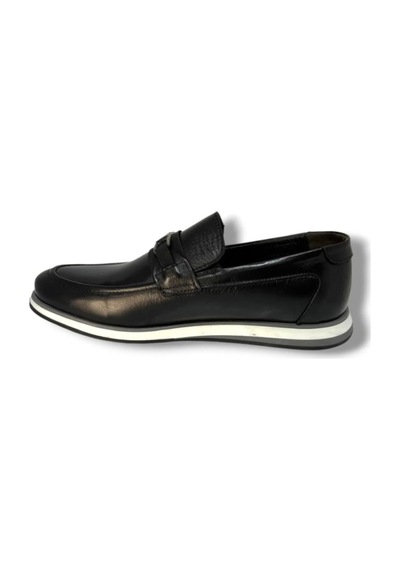 Castle Black Ac31330-1 Hakiki Deri Silikon Anatomik Taban Loafer Erkek Ayakkabı Siyah