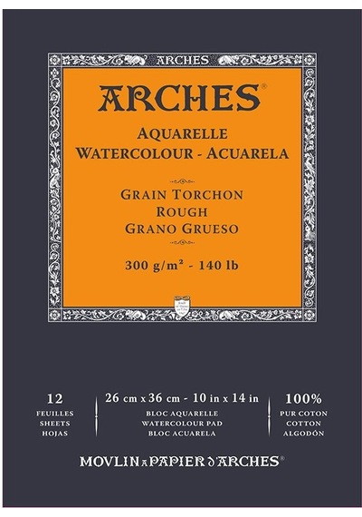 Arches Sulu Boya Blok Defter Rough 300G 12 Yaprak 26X36
