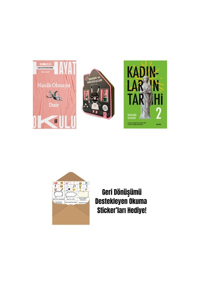 Hayat Okulu - Nazik Olmaya Dair + Tavşan Ve Arkadaşları Keçe Kitap + Kadınların Tarihi 2 + Okuma Sticker'ları