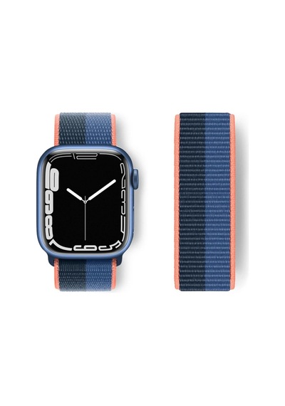 Apple, Uyumlu Watch 38mm Hasırlı Cırtcırtlı Kordon Saat Değildir - Siyah-mavi
