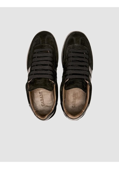 Hakiki Süet Deri Siyah Kadın Sneaker Ayakkabı Siyah