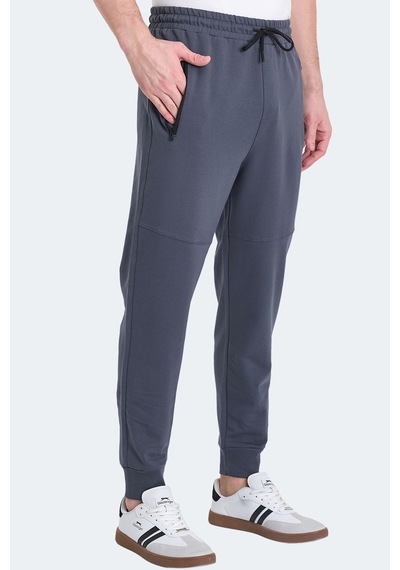 Slazenger Onon In Erkek Fermuar Cepli Koyu Gri Eşofman Altı Koyu Gri