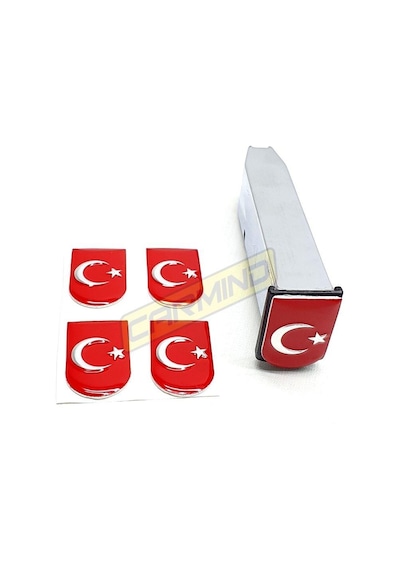 Türk Bayrağı Şarjör Sticker 4 Adet