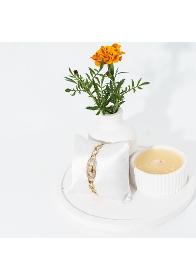 Biem Taşlı Kilit Xuping Bileklik Gold/gümüş