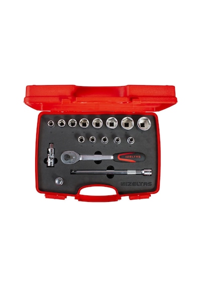 İzeltaş 1113 Altı Köşe Lokma Anahtar Takımı 17 Parça 1/2''