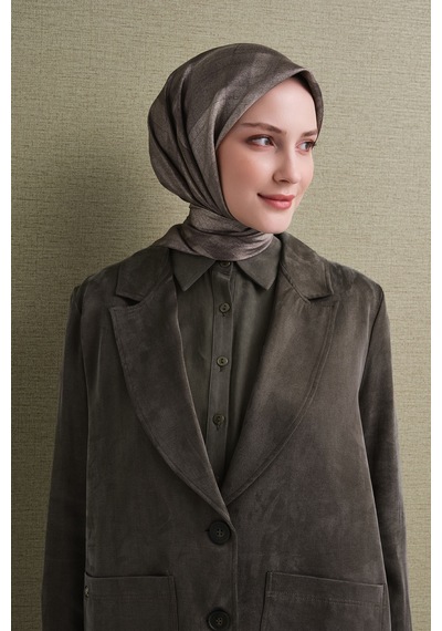 Armine Sura İpek Eşarp 2026-2027 - Sonbahar Kış-asm9618 Vizon