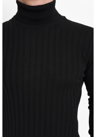 Efor Tr 813 Slim Fit Siyah Balıkçı Triko Siyah