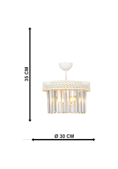 Begüsa Sitrus 3.lü Beyaz Lux Kristal Taşlı Avize