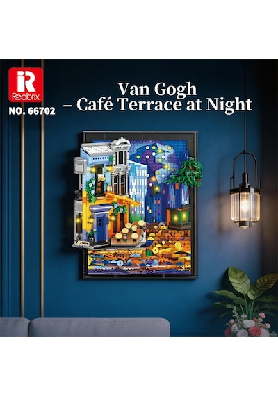 Reobrix Starry Night Cafe Wall Art 66702 Brick Yapım Seti