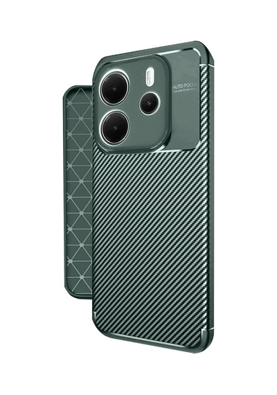 Redmi Note 14 4g Kılıf Auto Focus Karbon Kapak - Koyu Yeşil Bz8683140839741