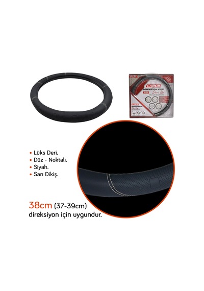 Carub Geçmeli Direksiyon Kılıfı Deri Lüx Çantalı 38 Cm Siyah Br1831023 Siyah