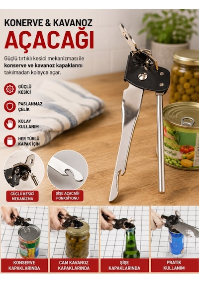 Mucit Home Konserve Kutu Ve Kavanoz Açacağı Renkli