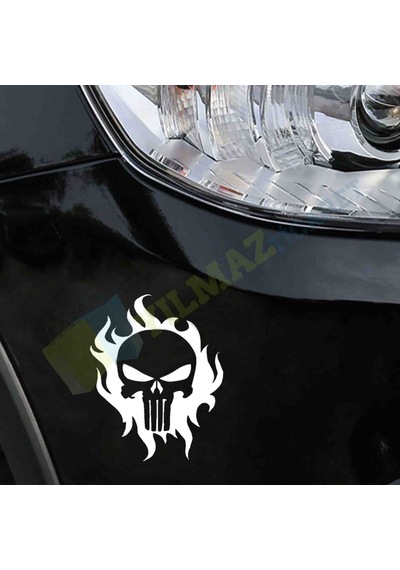 Alev Kuru Kafa Oto Motosiklet Sticker Tampon Yapıştırma 1 Adet