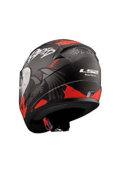 Ls2 Rapıd 2 Raven Kapalı Motosiklet Kaskı Mat Siyah - Kırmızı
