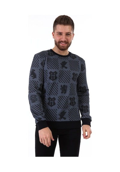 Supra Hogwarts Aop Baskılı Erkek Sweatshirt Füme