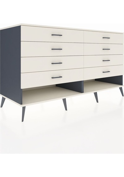 Kronos Konsol 8 Çekmeceli 176x59x99 Antrasit-aytaşı Antrasit-aytaşı