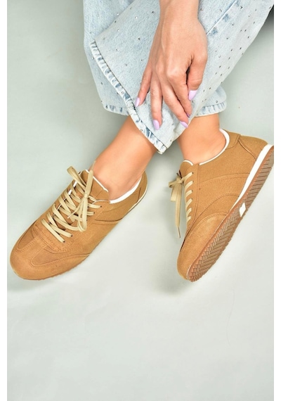 Fox Shoes U652846202 Taba Süet Kadın Spor Ayakkabı Sneakers Taba-süet