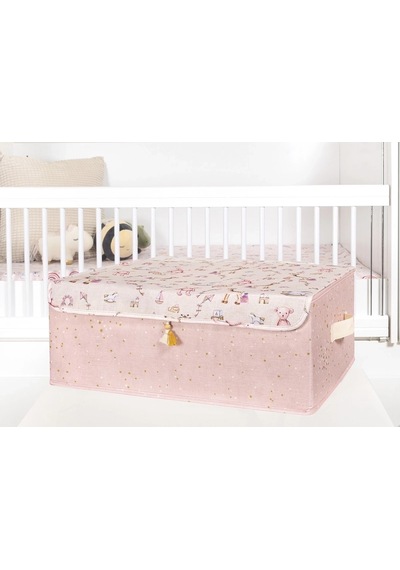 Buğz Baby Püsküllü Kapaklı Kutu Düzenleyici Çok Amaçlı Organizer Kutu Baza Boy Pembe -04249 Diğer