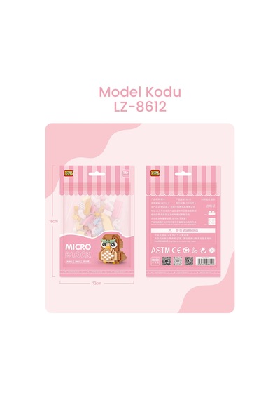 Loz Micro Block 4'lü Sevimli Hayvan Seti 4 Farklı Model Dekoratif Oyuncak Yapım Seti Yapı Blok Seti