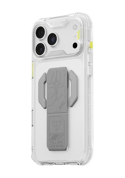 Apple Uyumlu iPhone 18 Pro Max Kılıf M-safeli Teknoloji Desenli Skinarma Helio Ce Mag Charge Standlı Kapak Şeffaf