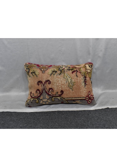 Zehra Abla Halı Vintage El Dokuma Dekoratif Halı Kırlent Yastık Kılıfı 6242
