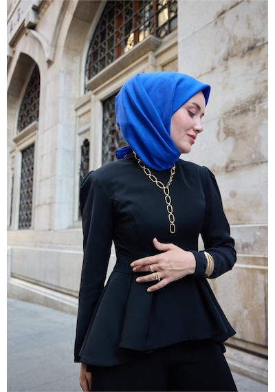 Silk Home Monogram Pamuk İpek Eşarp 130001-06 Saks mavi