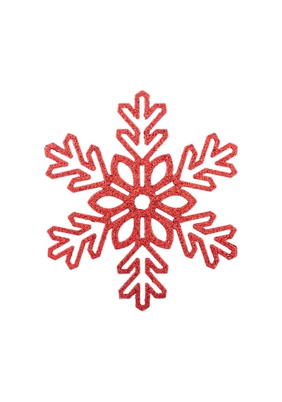 Yılbaşı Dekor Süs Kar Motifi Kırmızı 27 Cm