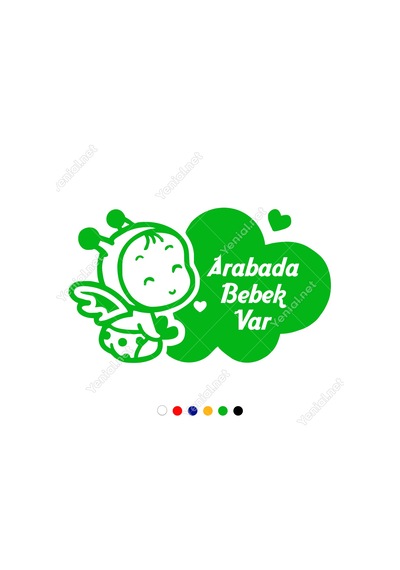 Arabada Bebek Var Yazısı Ve Melek Stickeri Yapıştırması (406983887)