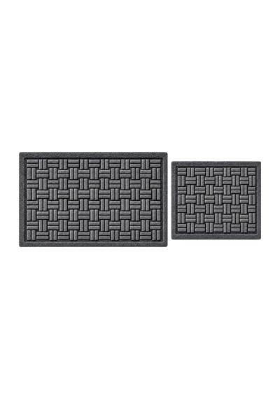 Dekoratif Dijital Baskılı Modern 2 Li Set Banyo Paspası Kaymaz Tabanlı Antrasit3 - 931455962 Antrasit3