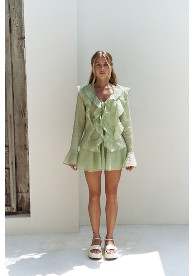 Mai Collection Mai Studios Co. Aliza Yeşil Gömlek Şort Takım Yeşil