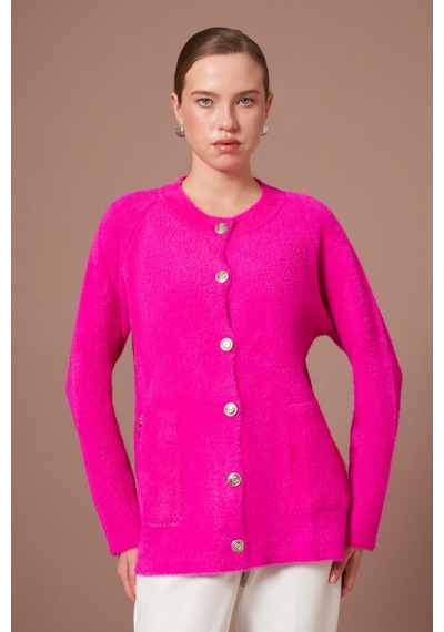 Ftz Women Kadın Angora Hırka Fuşya 25259 Fuşya