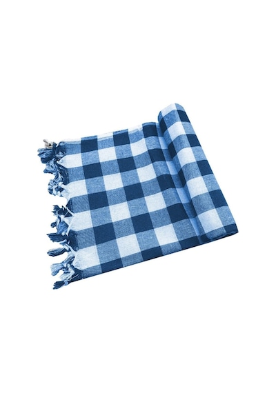 Kareli Yer Sofra Bezi Piknik Masa Örtüsü Saçaklı 150X150 CM (547799353)