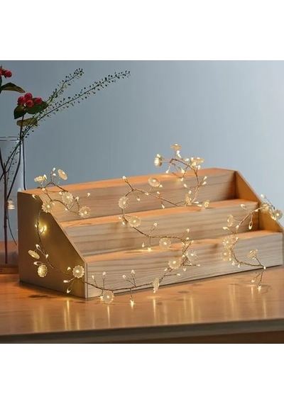 Ikea Stråla Aydınlatma Zinciri , Çiçek-beyaz, 2.2 M, Pilli
