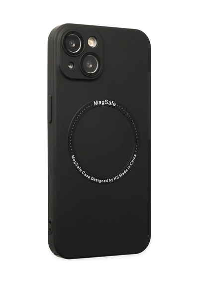 Apple Uyumlu iPhone 14 Plus Kılıf Jack Magneticsafe Lens Silikon Siyah/