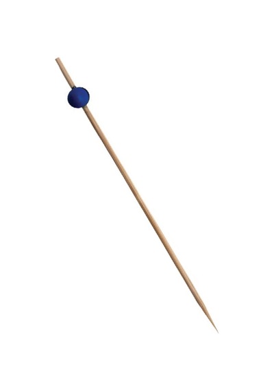 Mini Mavi Toplu Bambu Kürdan 12 Cm 100 Adet Ahşap