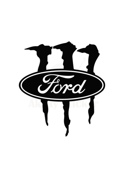 Ford İçin Uyumlu Aksesuar Pençe Monster Oto Sticker Siyah 20 17 Cm