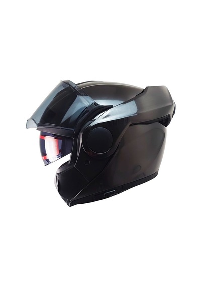 Motosiklet Kask Modüler 180 Derece Çene Açılır Abs Material Jeans Motorcu Kaskı- Siyah