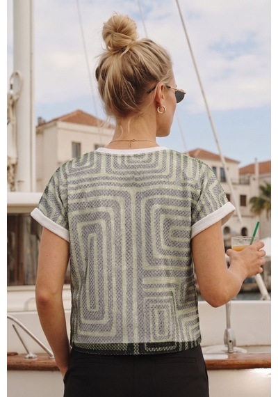 Armonika Kadın Fıstık Yeşili Sıfır Yaka File Simli Kumaştan Astarlı İki İplik Kısa Kollu Tshirt Arm-26y001088 Armonika Kadın Fıstık Yeşili Sıfır Yaka File Simli Kumaştan Astarlı İki İplik Kısa Kollu Tshirt Arm-26y001088