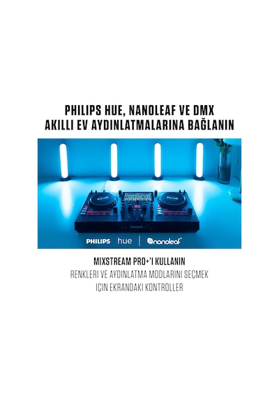 Numark Mixstream Pro+ Bağımsız Dj Controller, Amazon Music Unlimited Yayını, Mikser, Dokunmatik Ekran, Wifi, Hoparl