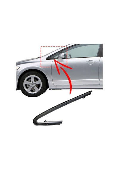 Honda Civic Fd6 Ön Kelebek Camı Kenar Çıtası 2007 2012 Sol