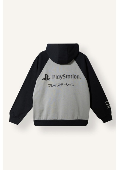 Defacto Playstation Oversize Dik Yaka Baskılı Kanguru Cepli Sweatshirt Erkek Çocuk I3674a826wngr198 Gri-gr198
