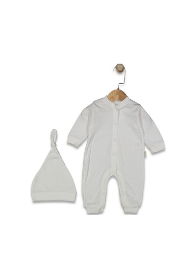 Bebegen Unisex Ekru Fitilli Düğümlü Bereli Çıtçıtlı Tulum Çok Renkli