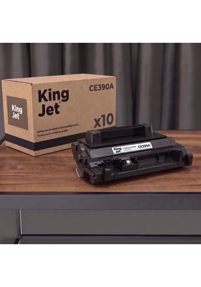 Kingjet Hp Uyumlu  Ce390a Standart Kapasiteli 10'lu Paket Çipli Uyumlu  Toner M603xh
