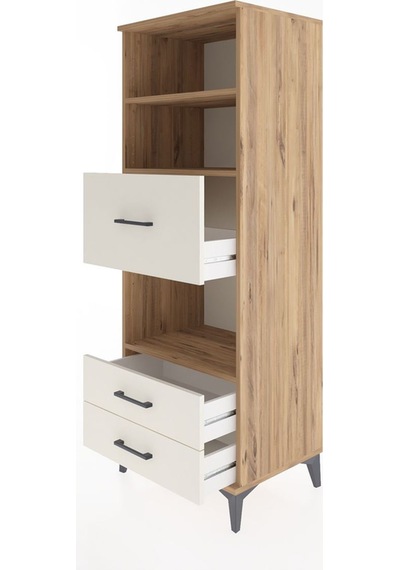 Hyperion Dolap 3 Raflı 3 Çekmeceli 60x44x163 Çam-aytaşı Çam