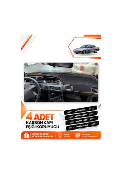 Nissan Altima 1988-1993 Uyumlu Ön Torpido Koruma Kılıfı Halısı Örtüsü - Siyah Kahverengi
