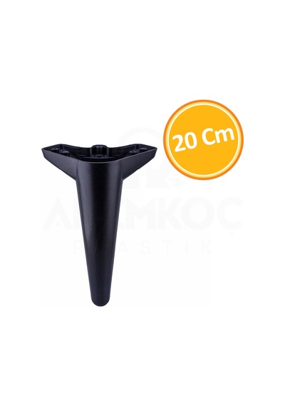Cateksss Zirve Siyah Ayak 20 Cm - Tv Ünitesi, Koltuk Altı, Dolap Ayağı, Koltuk Mobilya Yükseltici - 15 Li Paket
